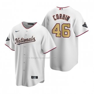 Maglia Baseball Bambino Washington Nationals Patrick Corbin 2020 Gold Program Replica Bianco