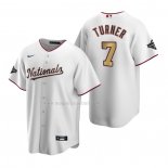 Maglia Baseball Bambino Washington Nationals Trea Turner 2020 Gold Program Replica Bianco