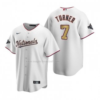 Maglia Baseball Bambino Washington Nationals Trea Turner 2020 Gold Program Replica Bianco