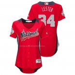 Maglia Baseball Donna All Star 2018 Jon Lester Home Run Derby National League Rosso