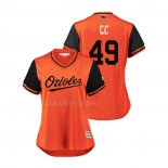 Maglia Baseball Donna Baltimore Orioles Cody Carroll 2018 Llws Players Weekend CC Arancione