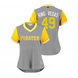 Maglia Baseball Donna Pittsburgh Pirates Nick Kingham 2018 Llws Players Weekend King Vegas Grigio