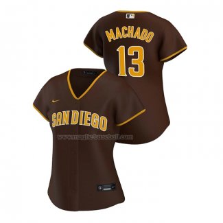 Maglia Baseball Donna San Diego Padres Manny Machado Replica Road 2020 Marrone