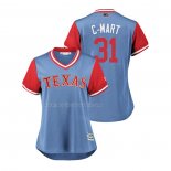 Maglia Baseball Donna Texas Rangers Chris Martin 2018 Llws Players Weekend C Mart Blu