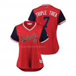 Maglia Baseball Donna Washington Nationals Trea Turner 2018 Llws Players Weekend Triple Trea Rosso
