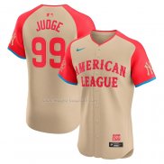 Maglia Baseball Uomo All Star 2024 Aaron Judge American League Elite Crema