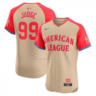 Maglia Baseball Uomo All Star 2024 Aaron Judge American League Elite Crema