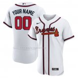 Maglia Baseball Uomo Atlanta Braves Home Autentico Personalizzate Bianco