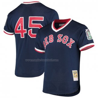 Maglia Baseball Uomo Boston Red Sox Pedro Martinez Mitchell & Ness 1999 Cooperstown Collection Mesh Batting Practice Blu