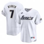 Maglia Baseball Uomo Houston Astros Craig Biggio Throwback Cooperstown Collection Limited Bianco