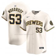 Maglia Baseball Uomo Milwaukee Brewers Brandon Woodruff Home Limited Crema
