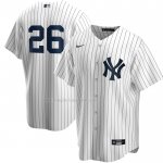 Maglia Baseball Uomo New York Yankees Dj Lemahieu Home Replica Bianco Maglia Baseball Uomo New York Yankees Dj Lemahieu Home Replica Bianco