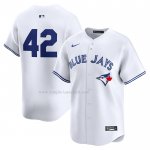 Maglia Baseball Uomo Toronto Blue Jays 2024 Jackie Robinson Day Home Limited Bianco