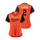 Maglia Baseball Donna Baltimore Orioles Danny Valencia 2018 Llws Players Weekend Slugger Arancione