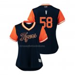 Maglia Baseball Donna Detroit Tigers Victor Alcantara 2018 Llws Players Weekend V Blu