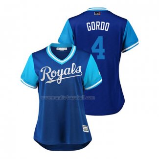 Maglia Baseball Donna Kansas City Royals Alex Gordon 2018 Llws Players Weekend Gordo Blu