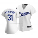 Maglia Baseball Donna Los Angeles Dodgers Joc Pederson Replica Home 2020 Bianco