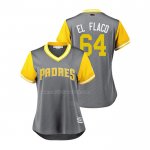 Maglia Baseball Donna San Diego Padres Dinelson Lamet 2018 Llws Players Weekend El Flaco Grigio