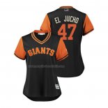 Maglia Baseball Donna San Francisco Giants Johnny Cueto 2018 Llws Players Weekend El Jucho Nero