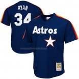 Maglia Baseball Uomo Houston Astros Nolan Ryan Mitchell & Ness 1988 Autentico Cooperstown Collection Mesh Batting Practice Blu