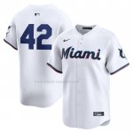 Maglia Baseball Uomo Miami Marlins 2024 Jackie Robinson Day Home Limited Bianco
