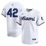 Maglia Baseball Uomo Miami Marlins 2024 Jackie Robinson Day Home Limited Bianco