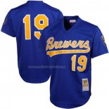 Maglia Baseball Uomo Milwaukee Brewers Robin Yount Mitchell & Ness Cooperstown Mesh Batting Practice Blu