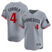 Maglia Baseball Uomo Minnesota Twins Carlos Correa Road Limited Grigio