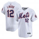 Maglia Baseball Uomo New York Mets Francisco Lindor Home Limited Bianco