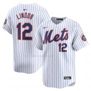 Maglia Baseball Uomo New York Mets Francisco Lindor Home Limited Bianco
