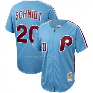 Maglia Baseball Uomo Philadelphia Phillies Mike Schmidt Mitchell & Ness Cooperstown Collection Autentico Blu
