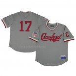 Maglia Baseball Uomo Pittsburgh Crawfords 17 Rings & Crwns Mesh Replica V-neck Grigio