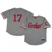 Maglia Baseball Uomo Pittsburgh Crawfords 17 Rings & Crwns Mesh Replica V-neck Grigio