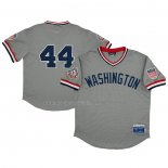 Maglia Baseball Uomo Washington Senators 44 Rings & Crwns Mesh Replica V-neck Grigio