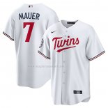Maglia Baseball Uomo Minnesota Twins Joe Mauer Hall Of Fame Home Replica Bianco
