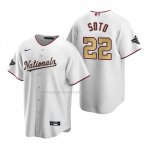 Maglia Baseball Bambino Washington Nationals Juan Soto 2020 Gold Program Replica Bianco