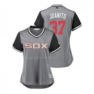 Maglia Baseball Donna Chicago White Sox Juan Minaya 2018 Llws Players Weekend Juanito Grigio