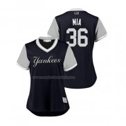 Maglia Baseball Donna New York Yankees Lance Lynn 2018 Llws Players Weekend Mia Blu