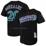 Maglia Baseball Uomo Arizona Diamondbacks Luis Gonzalez Mitchell & Ness Cooperstown Collection Mesh Batting Practice Button Up Nero