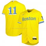 Maglia Baseball Uomo Boston Red Sox Rafael Devers City Connect Autentico Oro