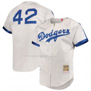 Maglia Baseball Uomo Brooklyn Dodgers Jackie Robinson Mitchell & Ness Cooperstown Collection Autentico Grigio