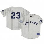 Maglia Baseball Uomo Chicago American Giants 23 Rings & Crwns Mesh Button Down Replica Crema