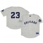 Maglia Baseball Uomo Chicago American Giants 23 Rings & Crwns Mesh Button Down Replica Crema