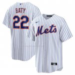 Maglia Baseball Uomo New York Mets Brett Baty Replica Bianco Blu