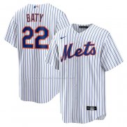 Maglia Baseball Uomo New York Mets Brett Baty Replica Bianco Blu
