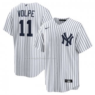 Maglia Baseball Uomo New York Yankees Anthony Volpe Home Replica Bianco
