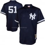 Maglia Baseball Uomo New York Yankees Bernie Williams Mitchell & Ness Cooperstown Mesh Batting Practice Blu