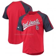 Maglia Baseball Uomo St. Louis Cardinals Button Down Raglan Replica Rosso