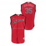 Maglia Baseball Bambino All Star 2019 Houston Astros Justin Verlander Player American League Rosso