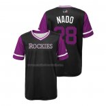Maglia Baseball Bambino Colorado Rockies Nolan Arenado 2018 Llws Players Weekend Nado Nero